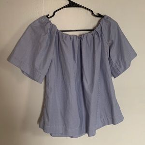 Blue and white short sleeve